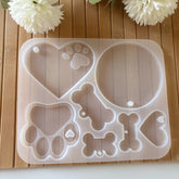 Pet-Themed Resin Mold Set – Paw, Bone & Heart Shapes for Dog & Cat Lovers